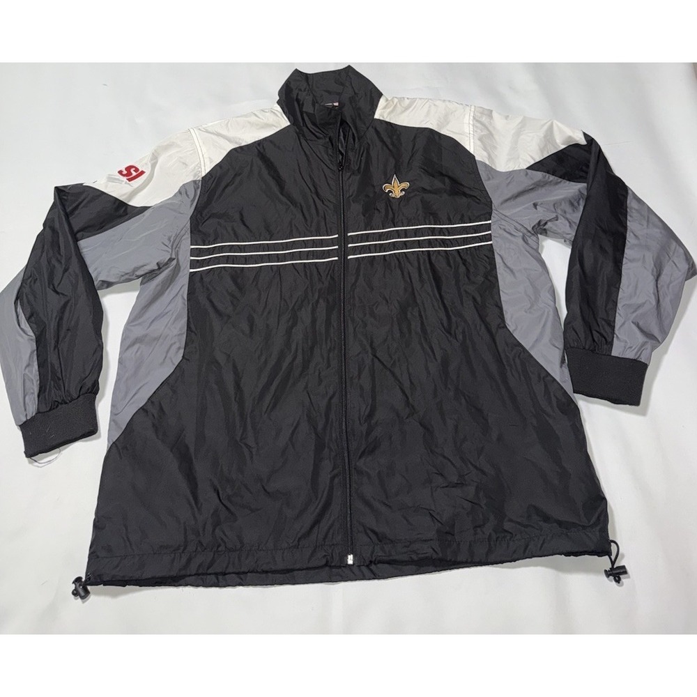 New Orleans Saints‎ NFL windbreaker jacket XL Dunbrook full zip embroidered